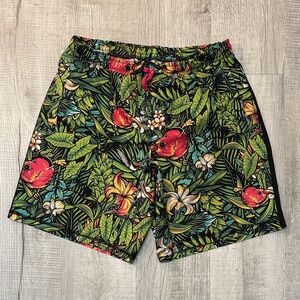Tropical Birds and Alocasia Men's Swim Board Shorts - Large